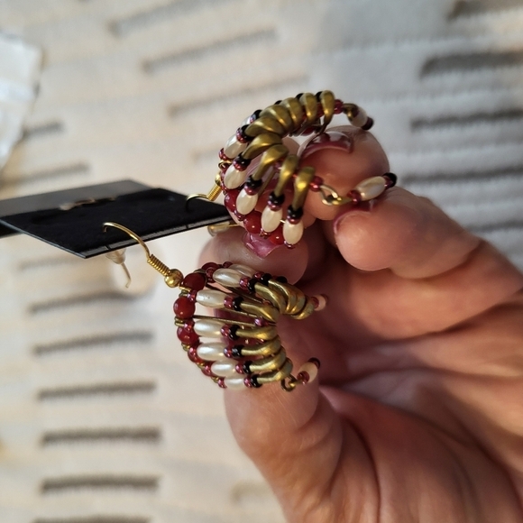 Pair of Native American style Earrings Headdress Hand made - Picture 2 of 10